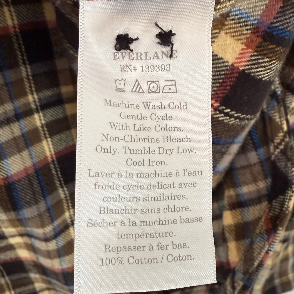 NEW Everlane Cotton Oversized Flannel Boxy Oxford Shirt in Plaid XS - Picture 7 of 9